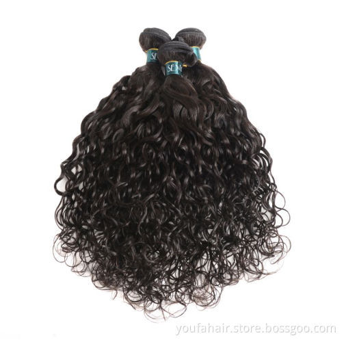 Free Sample Factory Price 10A Water Wave Bundle Brazilian Virgin Human Hair With Frontal for Black Women Human Hair Bundles